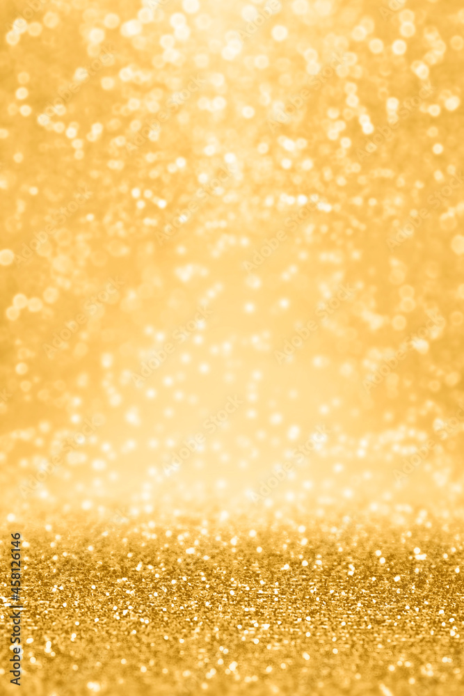 Gold glitter champagne bubble background for 50th anniversary or Christmas gliter Stock Photo