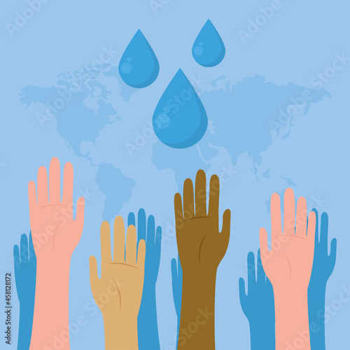 hands up with drops