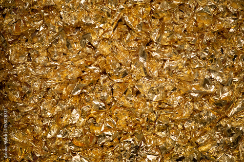 texture of golden crumpled paper