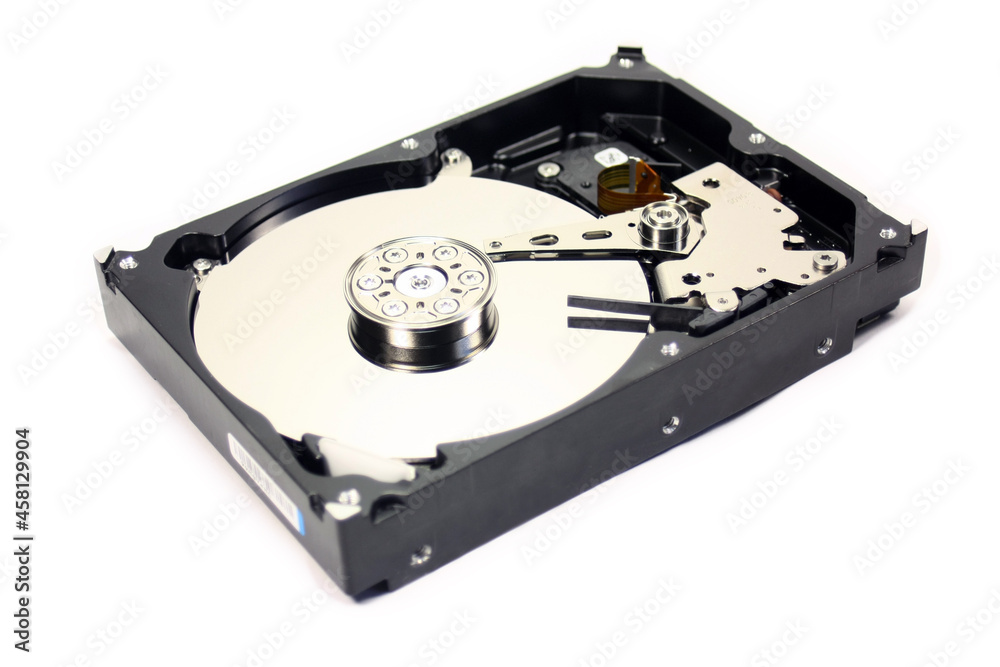 Computer repair. The photo shows a hdd disk for storing files Computer repair. The photo shows a hdd disk for storing files