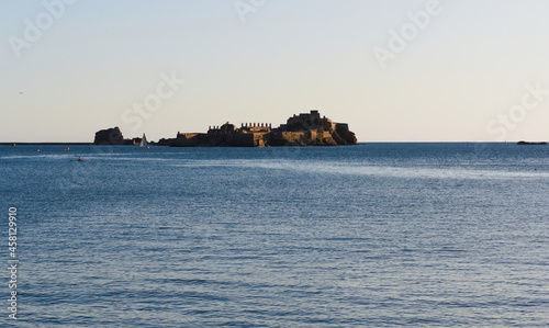 Elizabeth Castle photographed from St. Helier on the island of Jersey © dynamixx