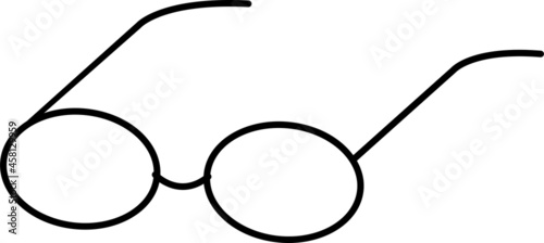 Vector black and white illustration of glasses.