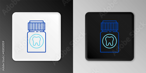 Line Toothache painkiller tablet icon isolated on grey background. Tooth care medicine. Capsule pill and drug. Pharmacy design. Colorful outline concept. Vector