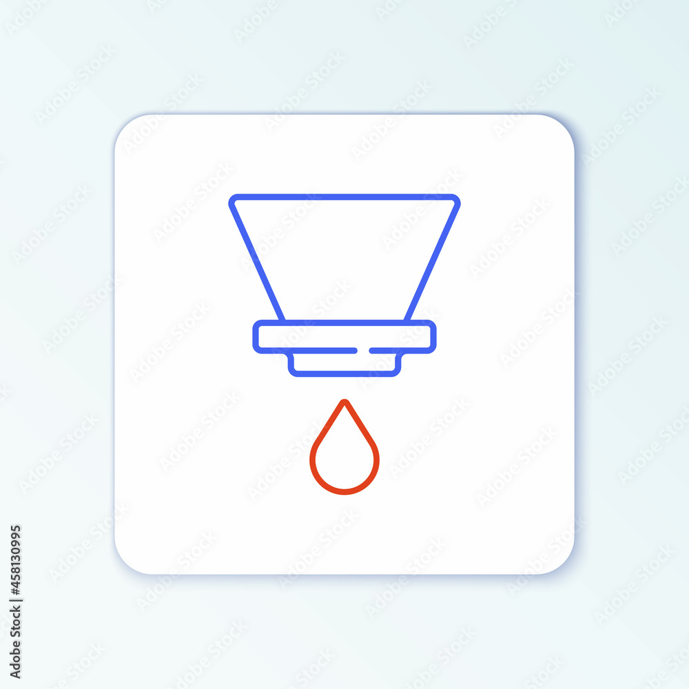 Line V60 coffee maker icon isolated on white background. Colorful outline concept. Vector Line V60 coffee maker icon isolated on white background. Colorful outline concept. Vector