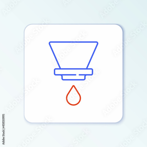 Line V60 coffee maker icon isolated on white background. Colorful outline concept. Vector