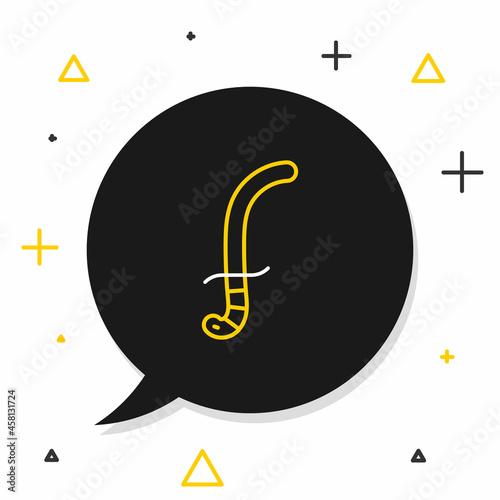 Line Medieval sword icon isolated on white background. Medieval weapon. Colorful outline concept. Vector