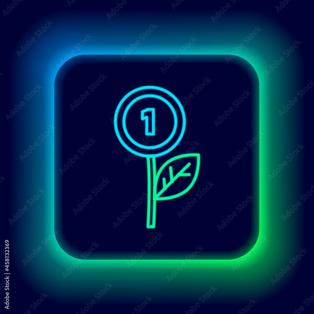 Glowing neon line Dollar plant icon isolated on black background. Business investment growth concept. Money savings and investment. Colorful outline concept. Vector Glowing neon line Dollar plant icon isolated on black background. Business investment growth concept. Money savings and investment. Colorful outline concept. Vector