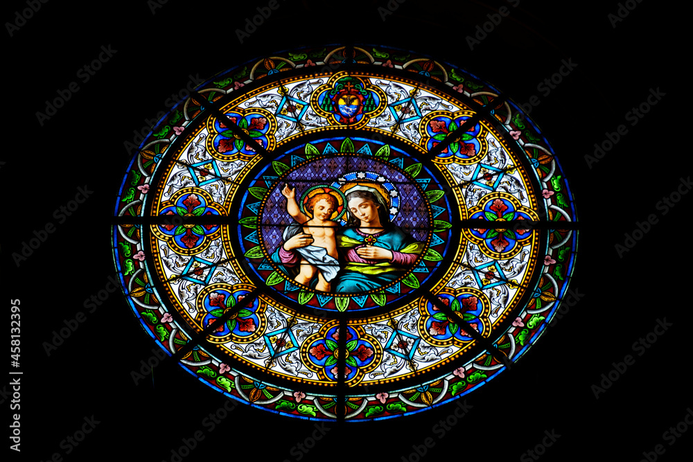 stained glass window in church