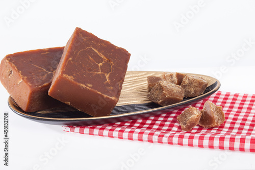 Sugar cane panela - photo on white background