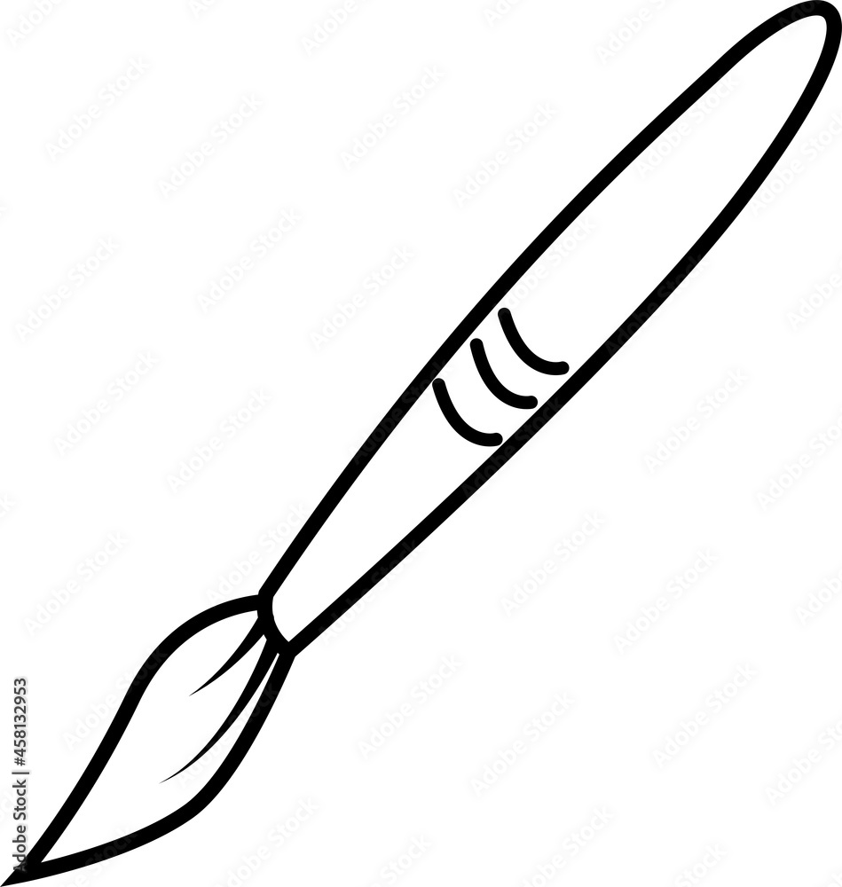 Obraz premium Black and white vector illustration brushes . 