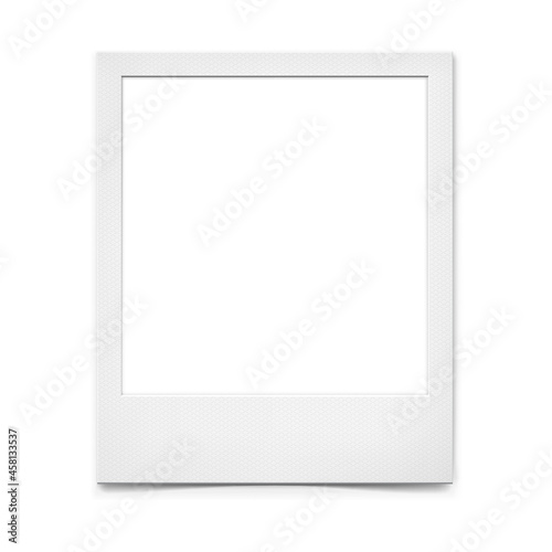 Photo frame on white background. Vector illustration. High detail vector ready for use in your design. EPS10.