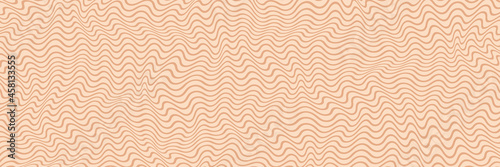 Simple wavy background. Vector illustration of striped pattern with optical illusion, op art. Long horizontal banner.