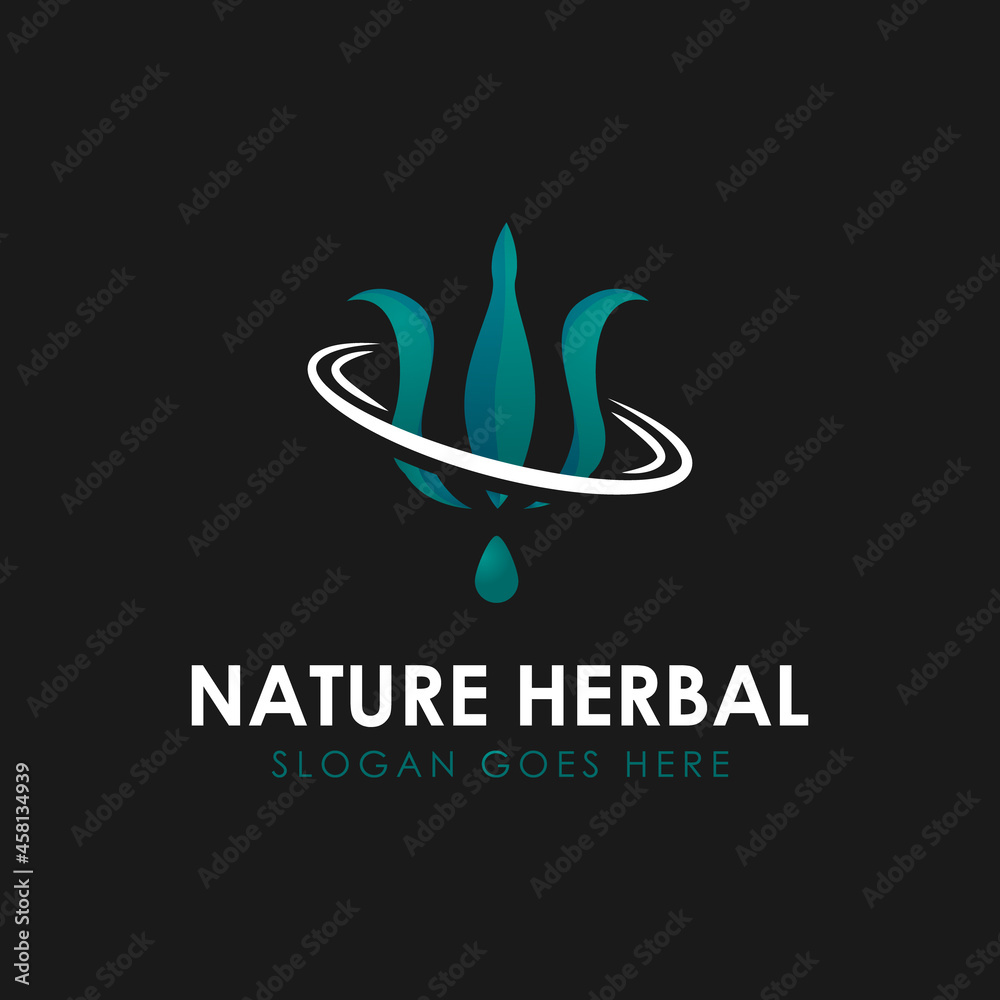Obraz premium Nature herbal logo template design