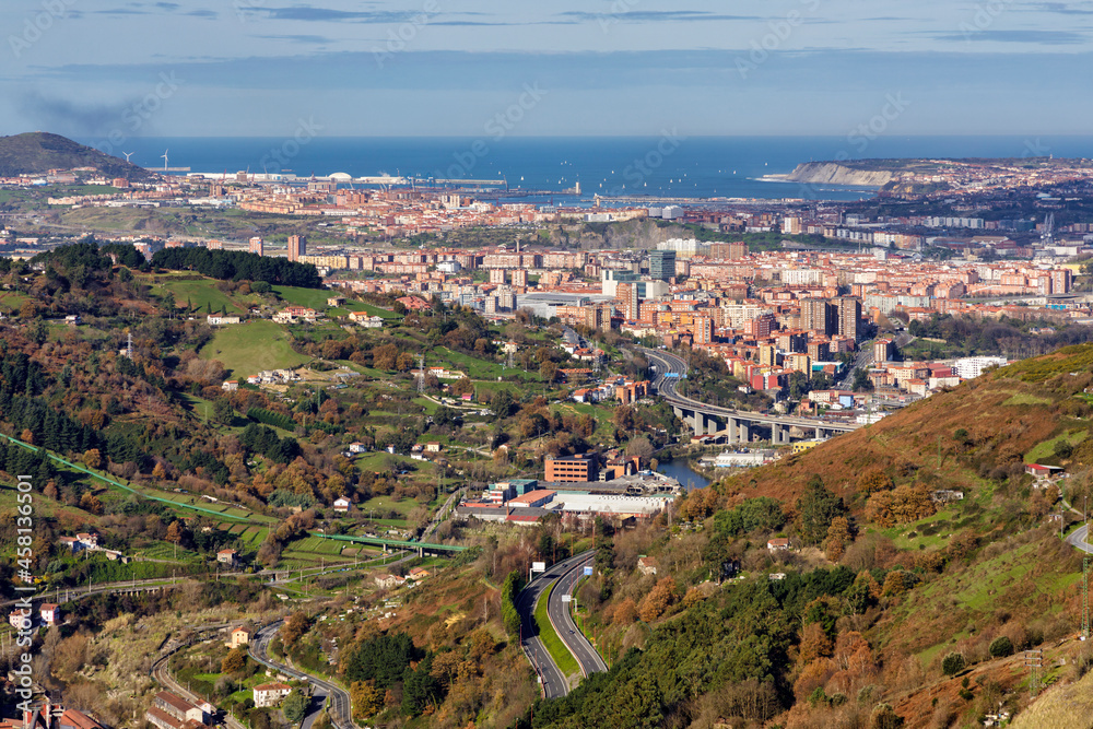 Views from Kobetamendi, Bilbao, capital of Biscay, Basque Country, Spain,