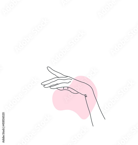 hand with pink ribbon