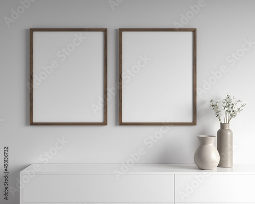 mockup, frame, white, decor, interior, blank picture, wall, interior, mock up, living room design, scandinavian style, interior, artwork. Home staging and minimalism concept