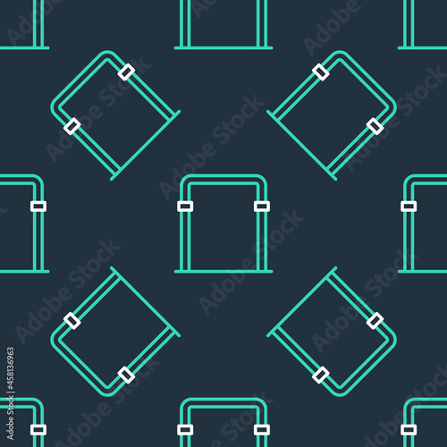 Line Sport horizontal bar icon isolated seamless pattern on black background. Vector