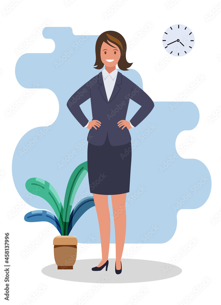 Business woman in a suit. An employee of the office. Business woman in a suit. An employee of the office.