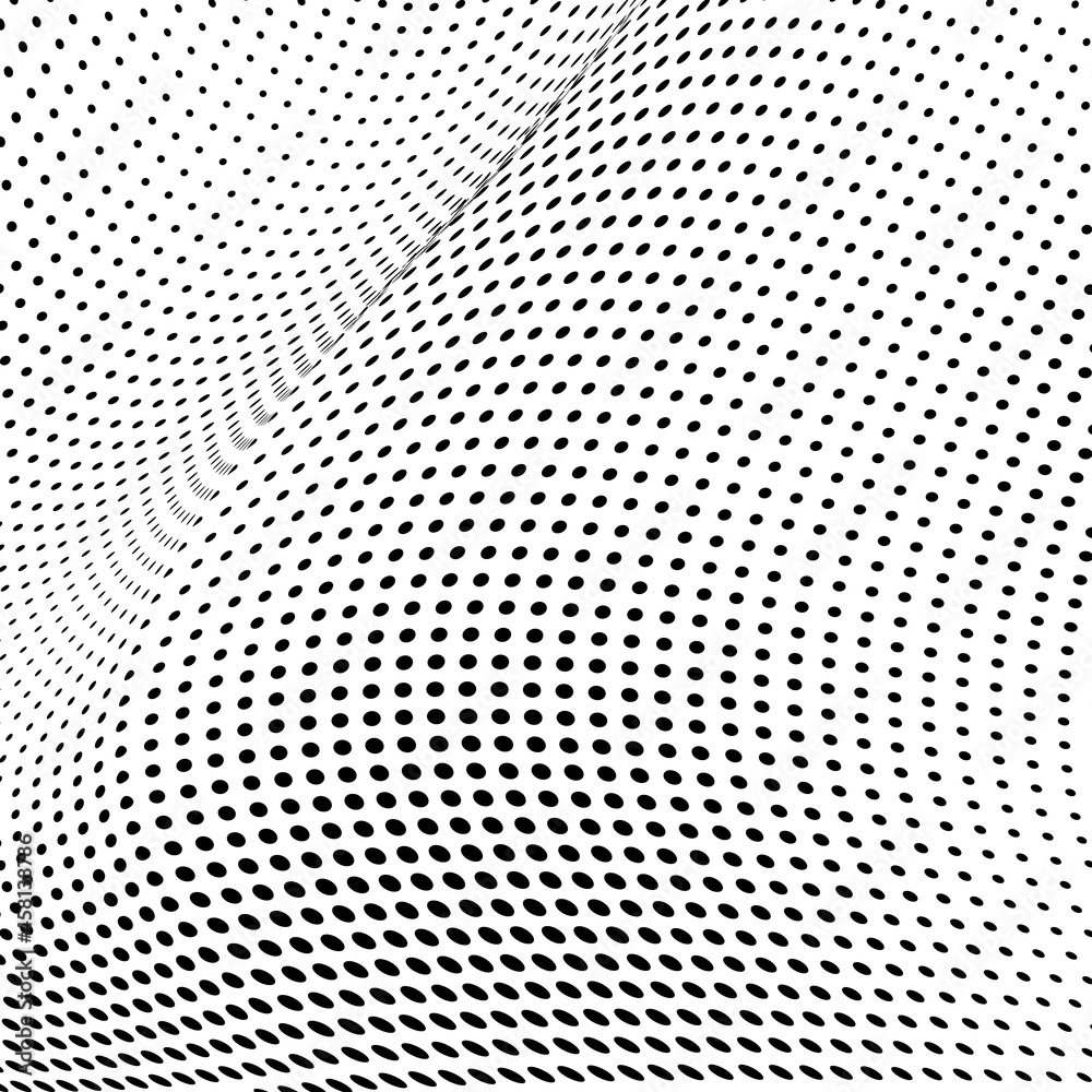 Abstract halftone wave dotted background