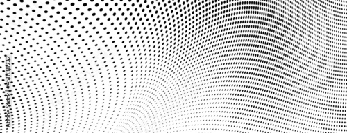 Abstract halftone wave dotted background