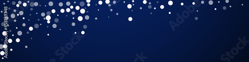 White dots Christmas background. Subtle flying sno