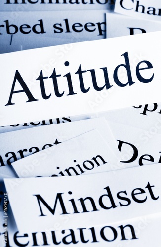 Attitude and Related Words text on a white paper © BillionPhotos.com