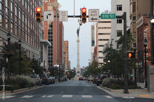 Photography traffic light in the city