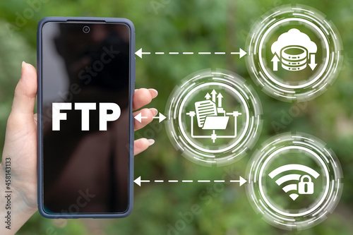 Cuadro en lienzo Concept of FTP File Transfer Protocol