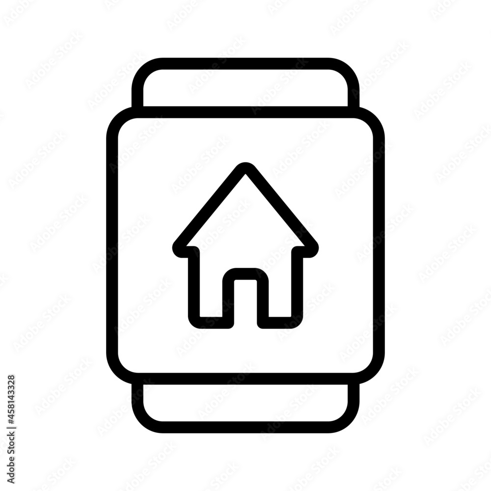 smartwatch home icon vector design, stroke line icon smartwatch home icon vector design, stroke line icon