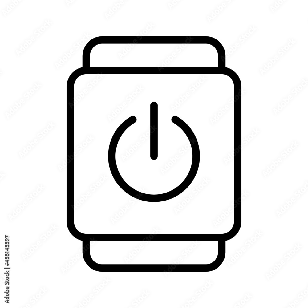 smartwatch power button icon vector design, stroke line icon smartwatch power button icon vector design, stroke line icon