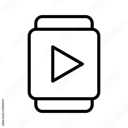 smartwatch video icon vector design, stroke line icon