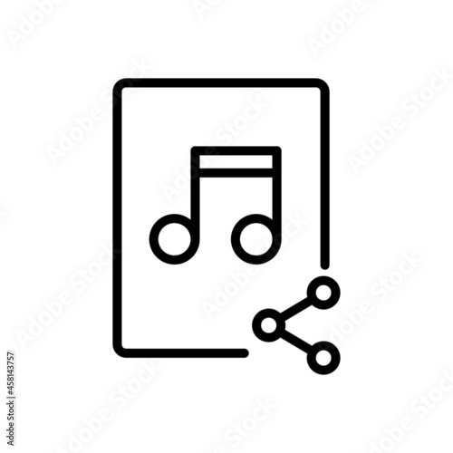 music share icon vector design, stroke line icon