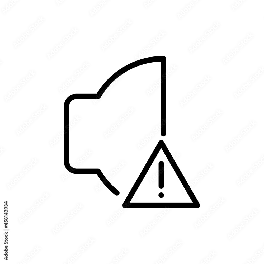 speaker warning icon vector design, stroke line icon speaker warning icon vector design, stroke line icon
