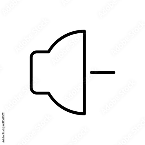speaker decrease volume icon vector design, stroke line icon