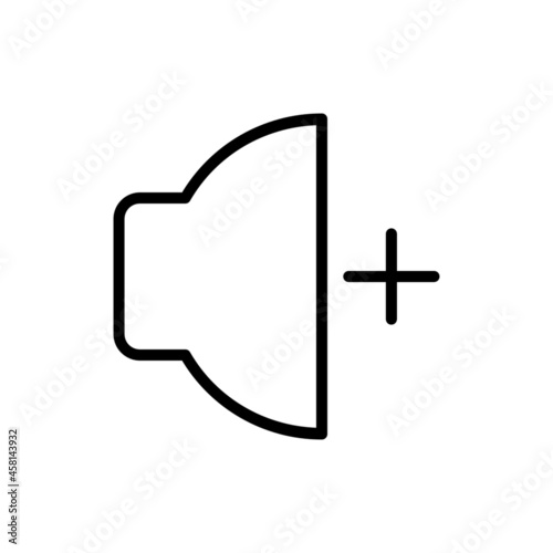 speaker increase volume icon vector design, stroke line icon