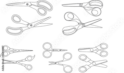 Scissor value pack - key line - collection of various scissors - designed for easy editing, minimal anchor points and intuitive grouping.