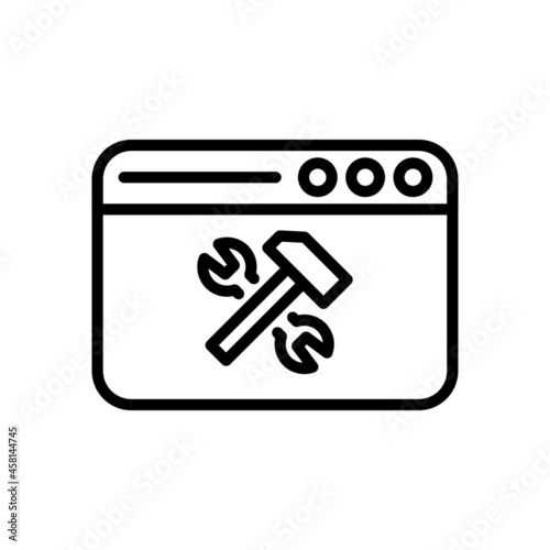build compile app icon vector design, editable stroke line icon