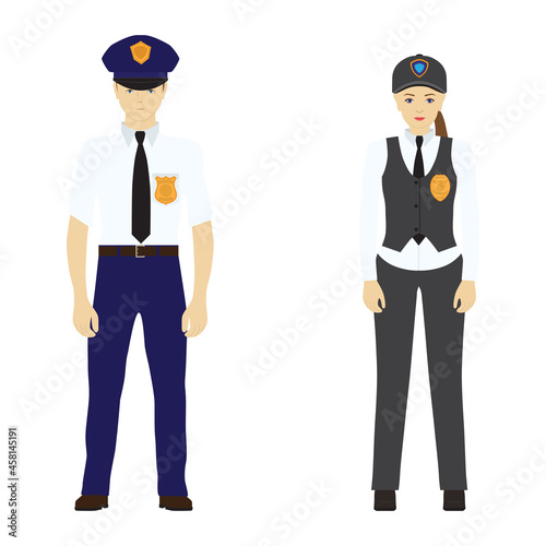 Police man and police woman.