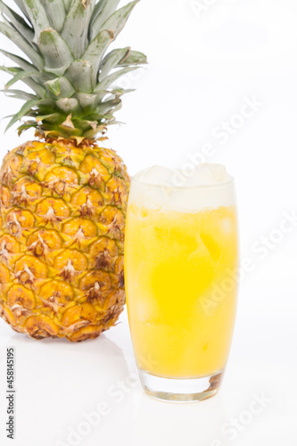 Tasty Pineapple Juice; Photo On White Background
