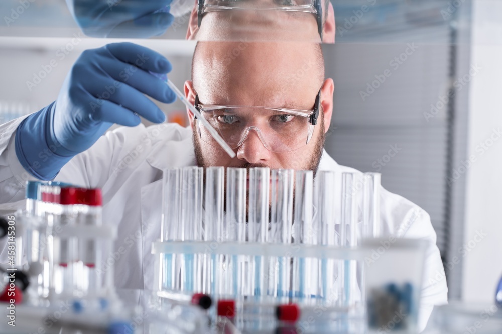 Medical Research Laboratory, Portrait of a Scientist does Analysis. Medical Research Laboratory, Portrait of a Scientist does Analysis.