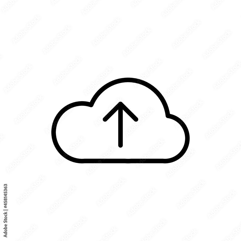 cloud upload icon vector design, editable stroke line icon cloud upload icon vector design, editable stroke line icon