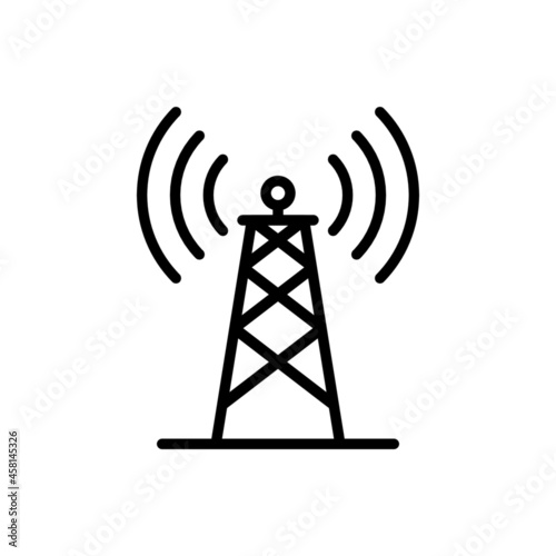base transceiver station icon vector design, editable stroke line icon