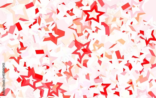 Light Red vector background with colored stars.