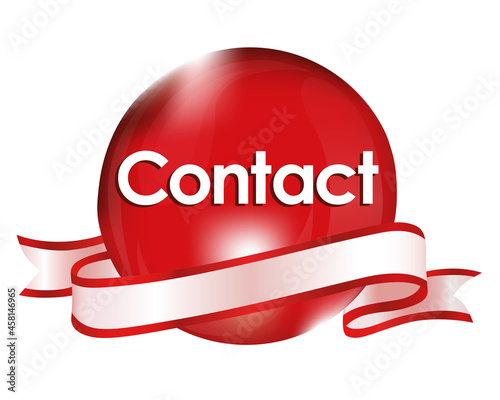 Contact in red sphere and ribbon illustration