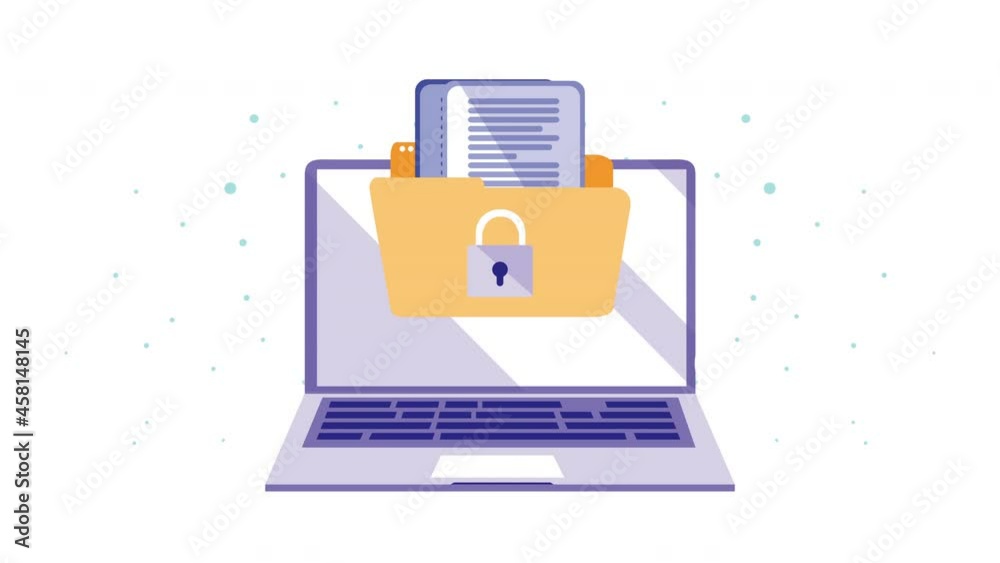 laptop with file folder animation laptop with file folder animation