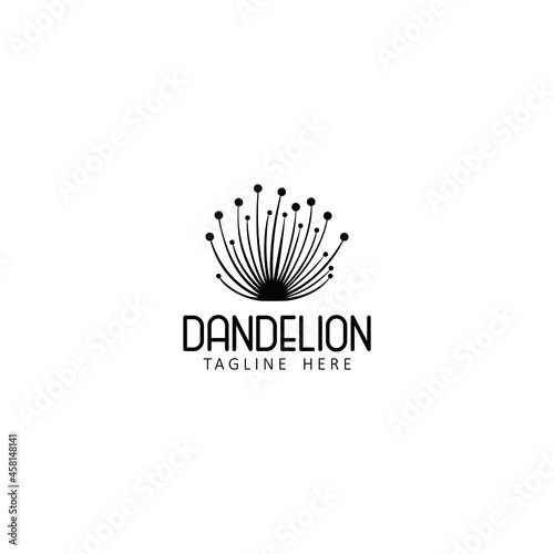 Dandelion Flower Logo Icon Design Template. Elegant  Luxury  Gold  Flower  Premium   Florist  Modern  Vector Illustration 