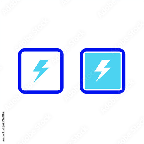 thunder bolt icon in square, flat simple design. Free Download thunder bolt icon in square, flat simple design. - GFXLoad