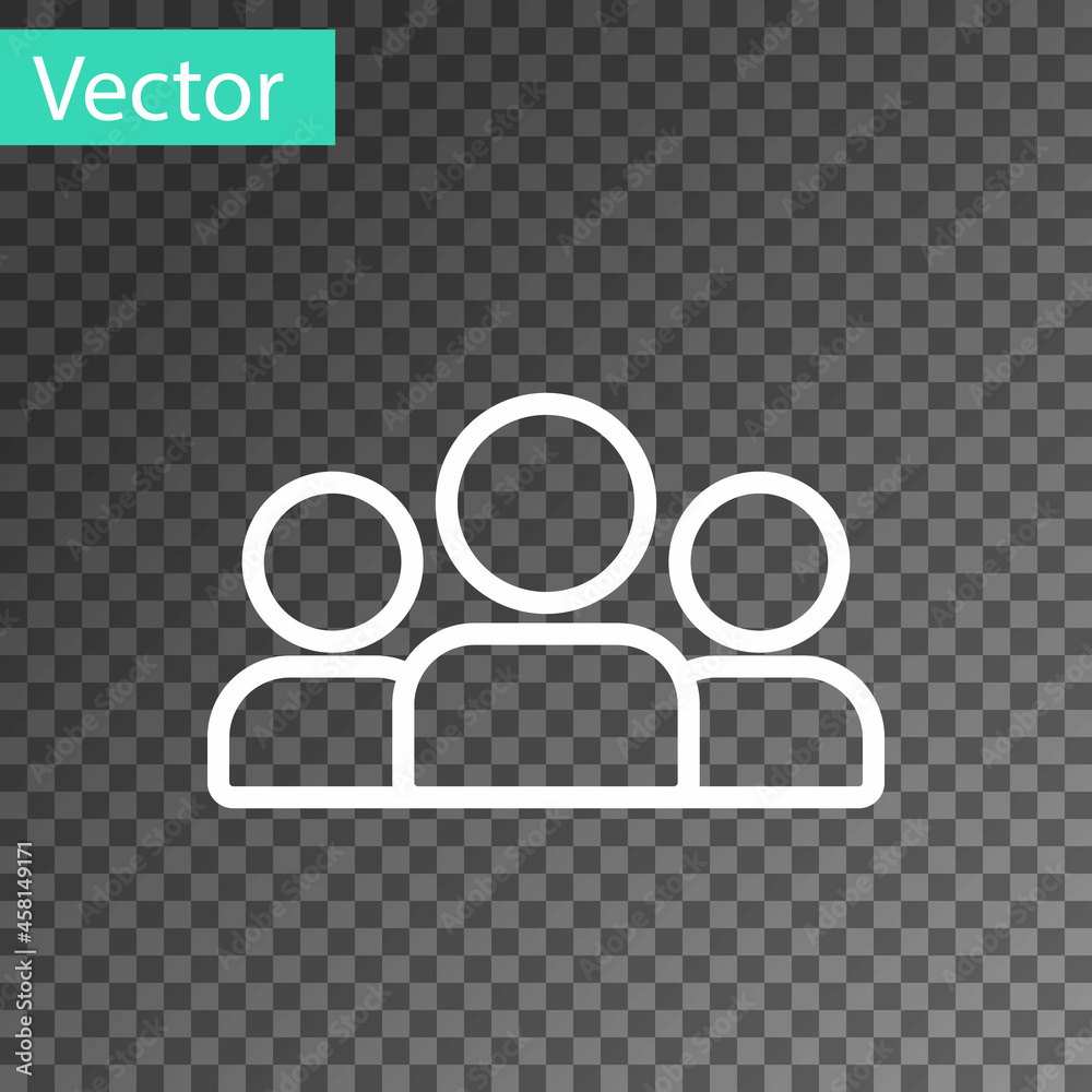 White line Users group icon isolated on transparent background. Group of people icon. Business avatar symbol - users profile icon. Vector White line Users group icon isolated on transparent background. Group of people icon. Business avatar symbol - users profile icon. Vector