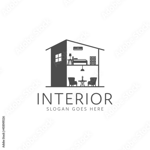 interior and exterior renovation house building logo design