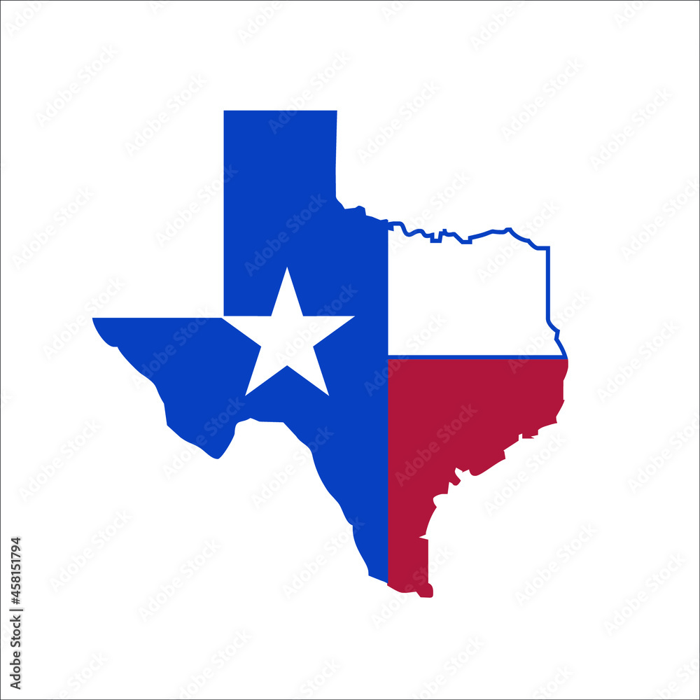 Texas map with Texas flag Stock Vector | Adobe Stock